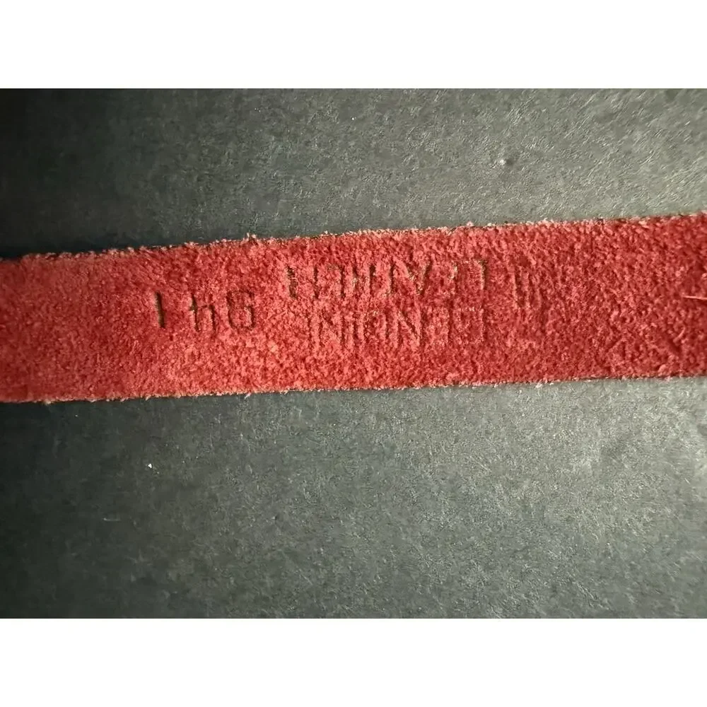 Vtg. Womens Belt Suede Leather Burgundy Boho Career Classic 80s 90s Y2K Mod